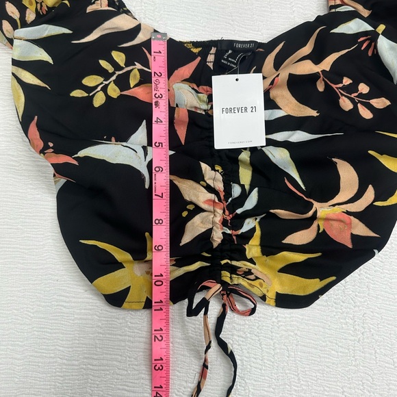 Forever 21 Yellow Ruched Tie Front Blouse - Picture 5 of 6